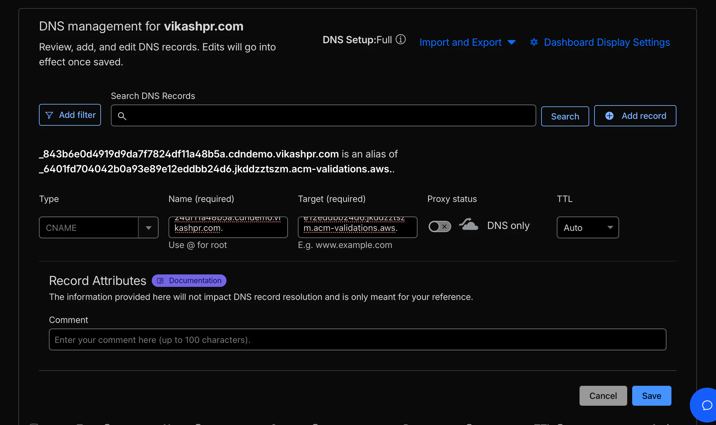 acm-validation-record-add-in-dns-manager