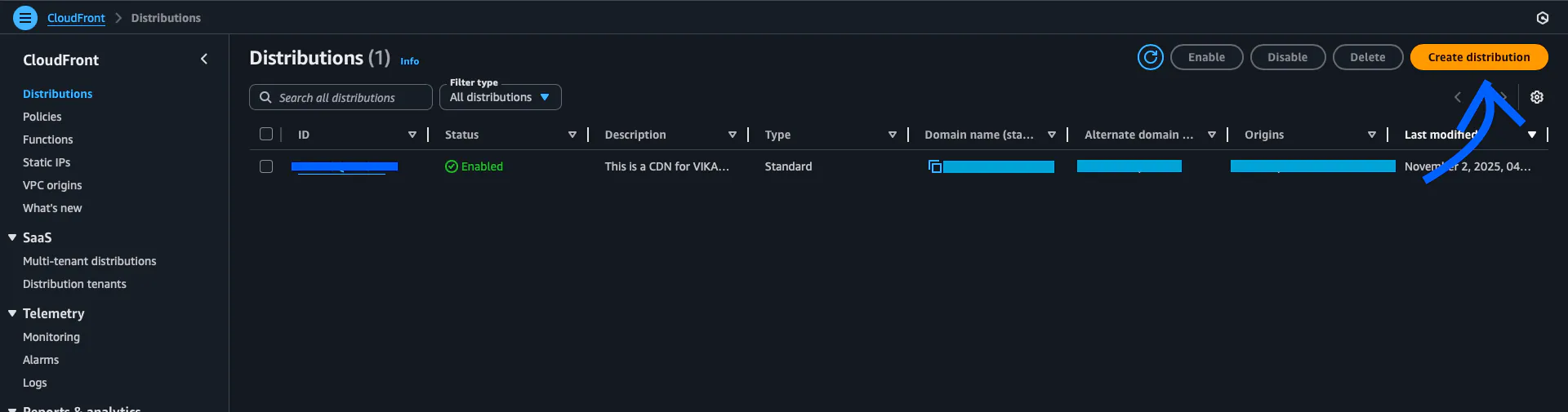 Create CloudFront Distribution